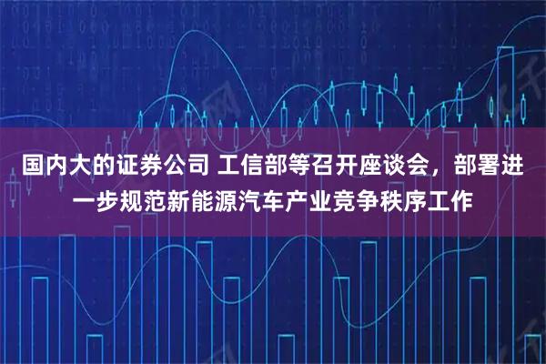 国内大的证券公司 工信部等召开座谈会，部署进一步规范新能源汽车产业竞争秩序工作