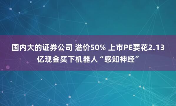 国内大的证券公司 溢价50% 上市PE要花2.13亿现金买下机器人“感知神经”